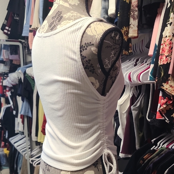 White Ribbed Tank Top - Picture 7 of 7
